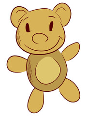 Teddy bear.Teddy bear toy for children.Cartoon vector illustration for children's joy