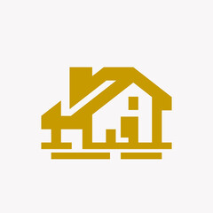 House logo. Icon design. Template elements