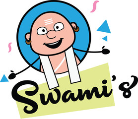 South Indian Pandit Mascot Logo illustration