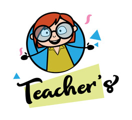 Teacher Mascot Logo illustration