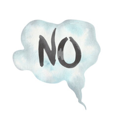 Cloud of thought. Consent and refusal. Drawing watercolor.