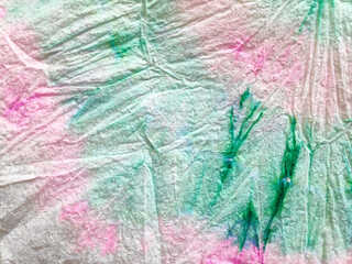 Tie Dye Pattern. Tye Closeup Tribal Shirt. Spiral Silk Ink Element. Background Tie Dye Pattern. Color Fashion Abstract Fabric. Dyed Stain.