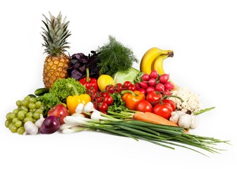 Obraz na płótnie Canvas Assorted fruits and vegetables