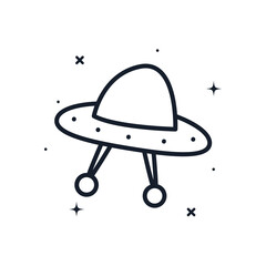 ufo line style icon vector design