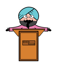 Cratoon Cute Sardar Giving a Speech