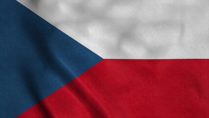 Czech Republic flag waving in the wind. 3d illustration