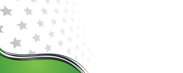 Abstract green white black wave background. Vector illustration for banner design