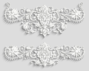 Vector modern volumetric floral elements