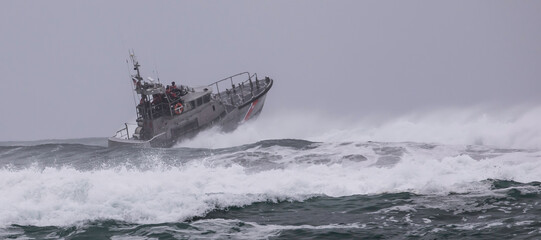 coast guard at practice on the Oregon coast