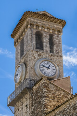 Church of Our Lady of Hope (Notre Dame D'Esperance, 16th century) with Bell tower on top of hill in...