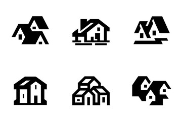 Set of House logo. Icon design. Template elements