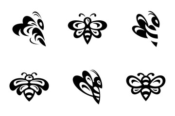 Set of Bee logo. Icon design. Template elements