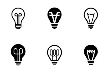 Set of Light bulb logo. Icon design. Template elements