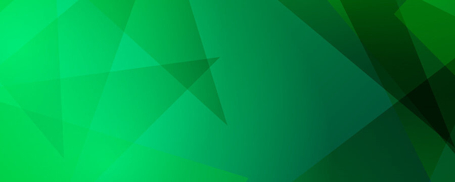 Modern Green Web Header Abstract Background For Wide Banner. Vector Illustration Design