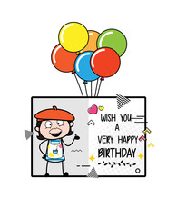 Cartoon Artist Happy Birthday Wishes