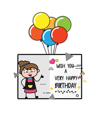 Cartoon Beautician Happy Birthday Wishes