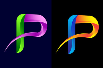 Creative letter P logo design	