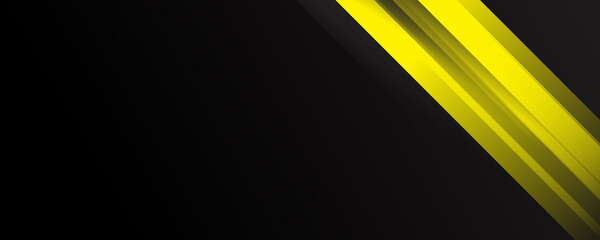 Modern simple light yellow stripes on black background for wide banner