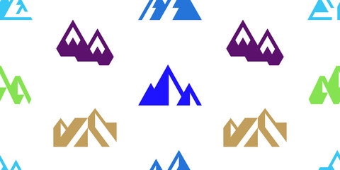 Seamless pattern with Mountain. Icon design. Template elements