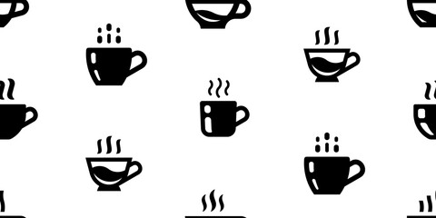 Seamless pattern with Coffee cup. Icon design. Template elements