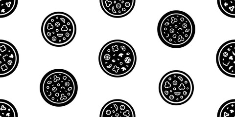 Seamless pattern with Pizza. Icon design. Template elements