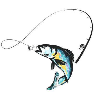 Fish jumping for bait and fishing rod design