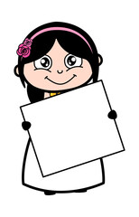 Cartoon Bride holding a banner
