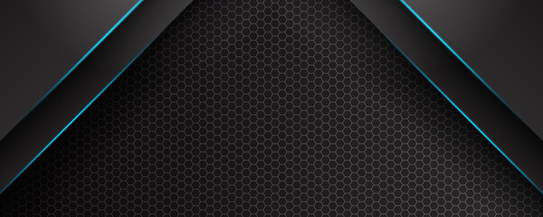 Template metallic blue and shine lighting frame layout design technology innovation concept with space your text.