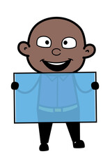 Cartoon Cartoon Bald Black holding a glass banner