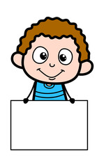Cartoon Kid Showing Blank Board