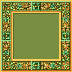 Vector abstract ornamental ethnic vintage frame.