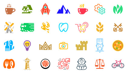 Logos collection. Abstract logos set. Icon design. Template elements