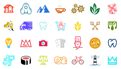 Logos collection. Abstract logos set. Icon design. Template elements