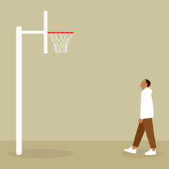 Man on the basketball court © Tatyana