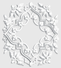 Vector abstract ornamental nature vintage frame.