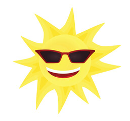 Smiling sun with sunglasses. vector illustration
