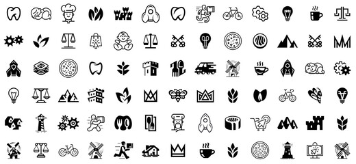 Logos collection. Abstract logos set. Icon design. Template elements