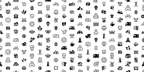Seamless pattern with Logos. Abstract logos set. Icon design. Template elements

