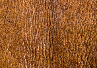 Old vintage genuine soft brown leather texture background, top layer with pores and scratches, macro, close-up