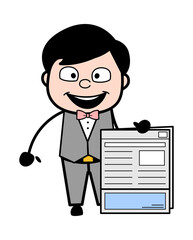 Cartoon Groom holding a newspaper