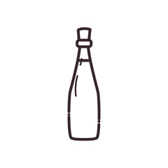 alcohol bottle line style icon vector design