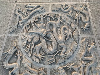 Sculpture de dragon à Suzhou, Chine