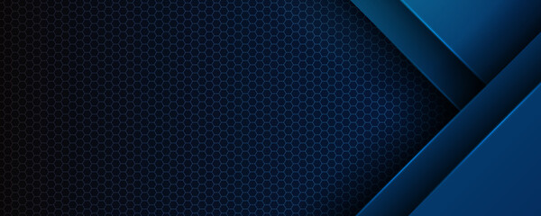 Abstract blue light 3D arrow direction on dark grey blank space design modern futuristic technology background vector illustration.