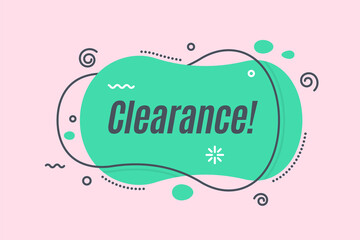 Flat linear promotion banner shape, price tag, sticker, badge.