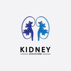 Health and Care Kidney Logo Design Concept. Urology Logo Vector Template