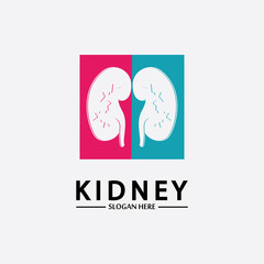 Health and Care Kidney Logo Design Concept. Urology Logo Vector Template