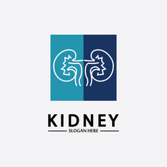 Health and Care Kidney Logo Design Concept. Urology Logo Vector Template