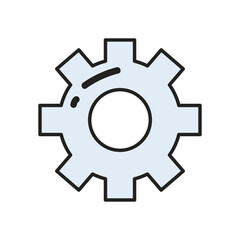 metal gear line and fill style icon vector design