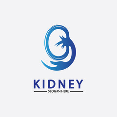 Fototapeta na wymiar Health and Care Kidney Logo Design Concept. Urology Logo Vector Template