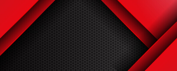 Black and red modern material design, vector abstract widescreen background